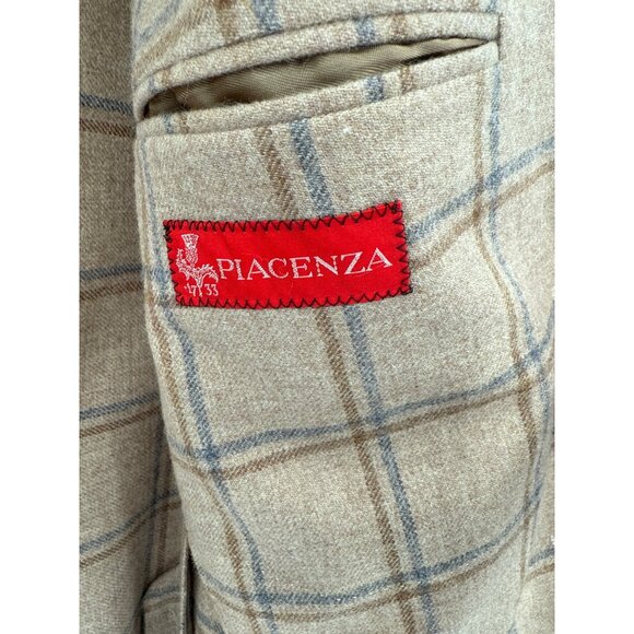 Luigi Bianchi Mantova Sartoria Mens Wool Cashmere Silk Plaid Blazer Jacket 50 - Picture 8 of 10